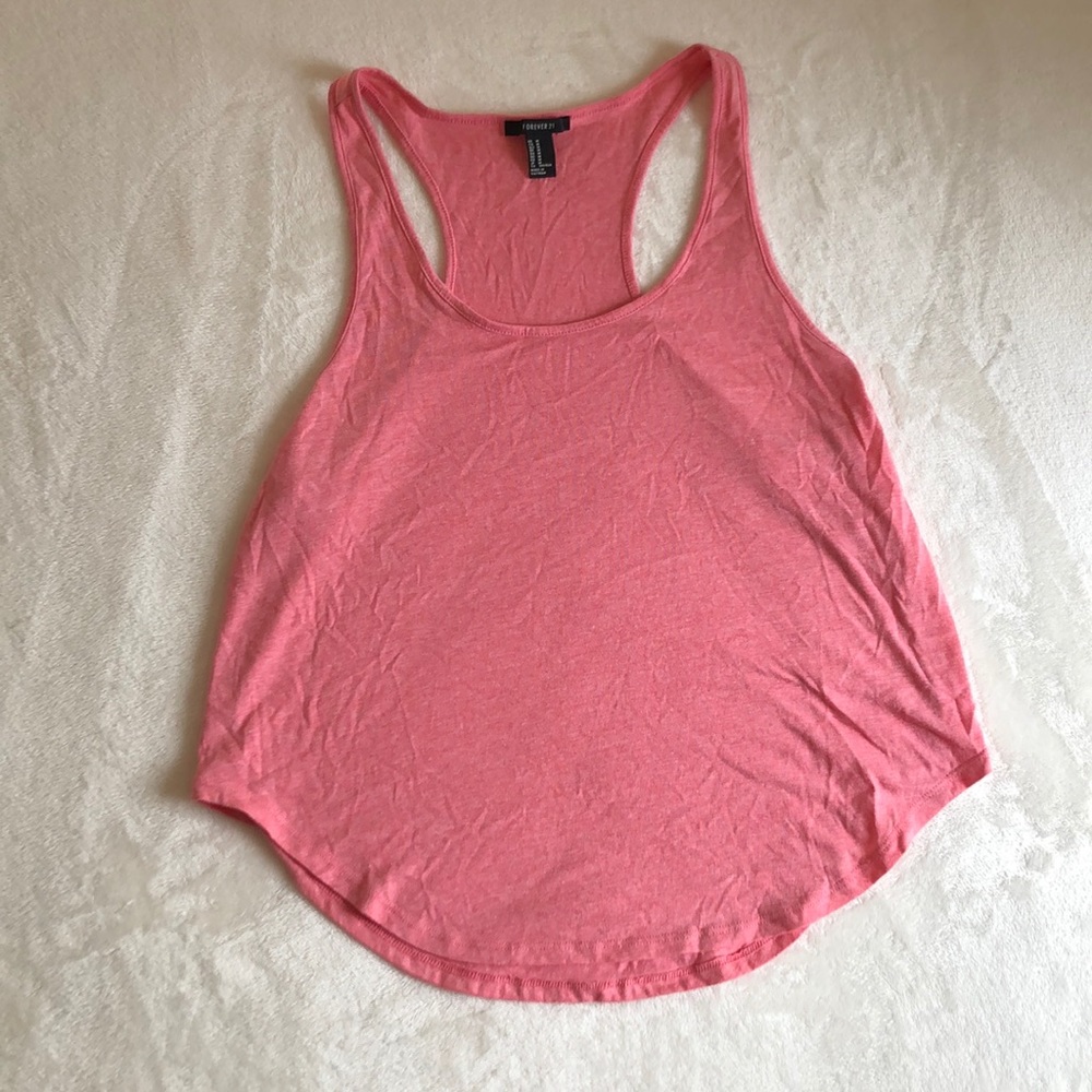 Pink racer back tank top
